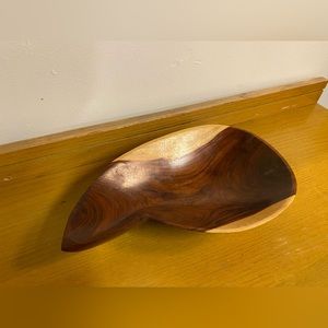 Persimmon Wood Fruit/Candy Bowl Plate Art Decor Hand Carved